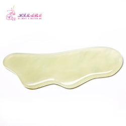 natural light green jade Guasha massage tool facial treatment scraping health care